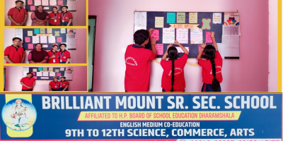 Creative Notice Board Decoration by Students at Brilliant Mount Sr. Sec. School, Dhaulakuan