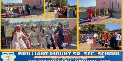 Children’s Day celebration at Brilliant Mount Sr. Sec. School Dhaulakuan, students participating in cultural performances, games, and creative activities.